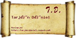 Tarján Dániel névjegykártya